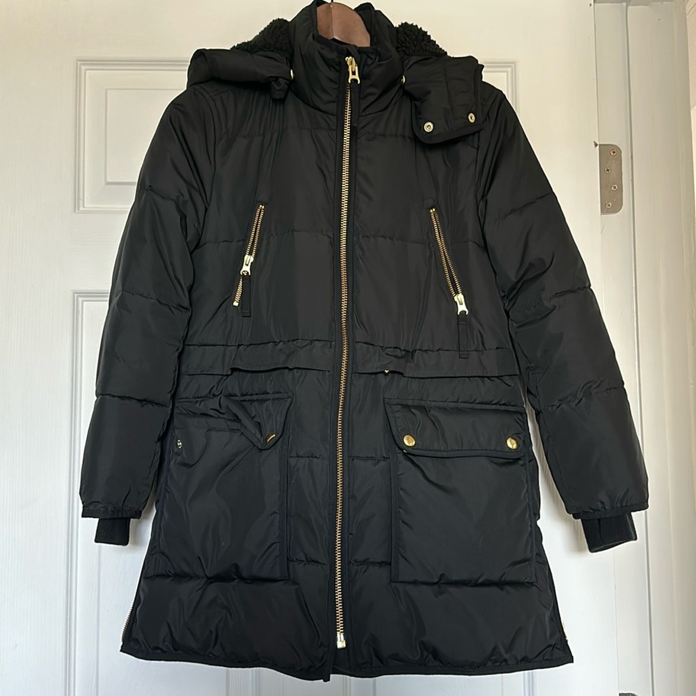 J. Crew Chateau Prima-Loft Puffer XSP Petite Black with Pockets Removable Hood
